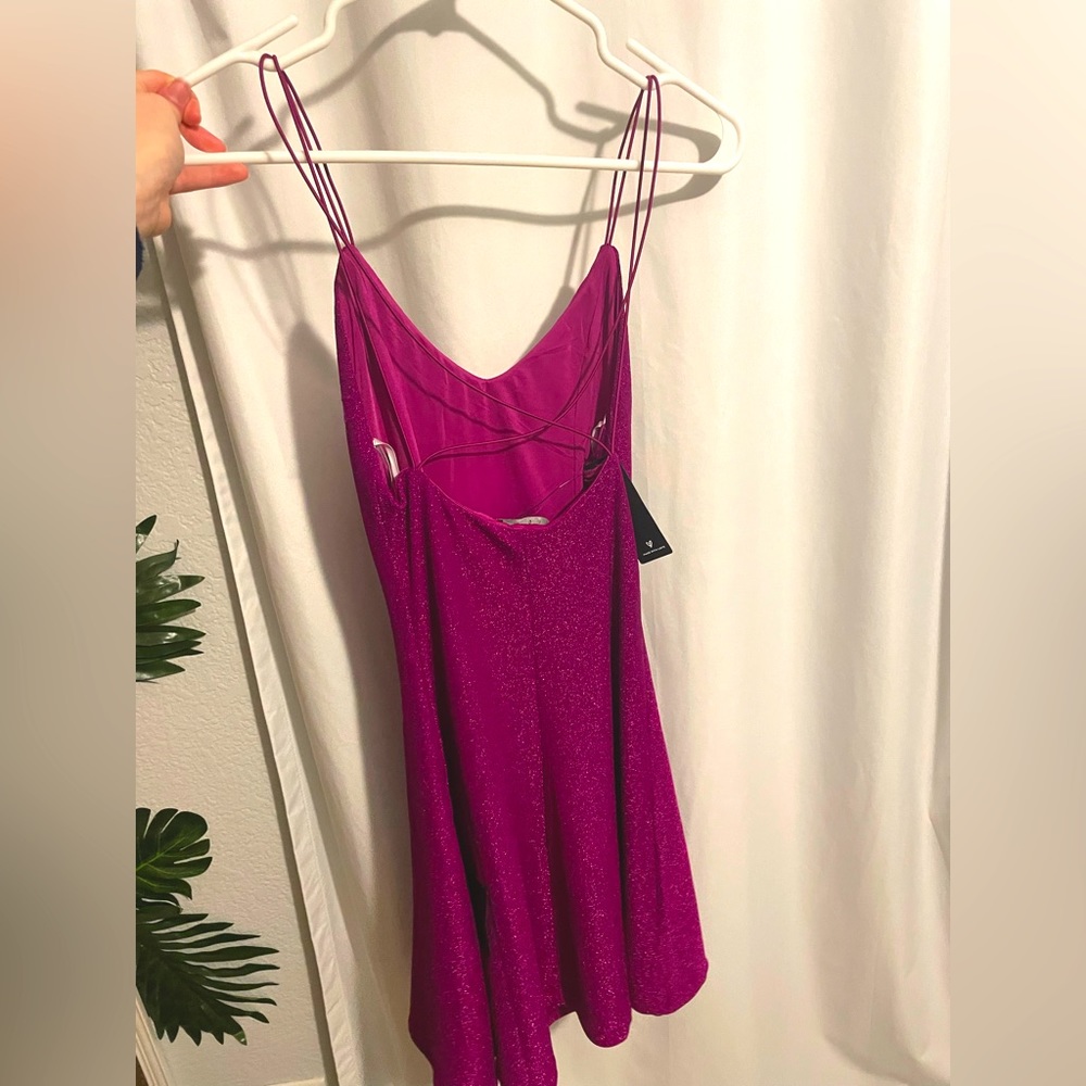 Lulus pink sparkle dress, mini V-neck